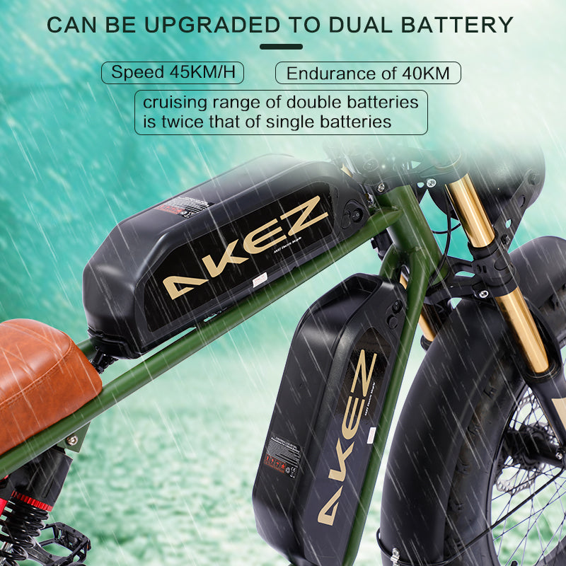 AKEZ S2 48V 750W Fat Tire E-Bike | 20" Tires, 45 KM/H Top Speed