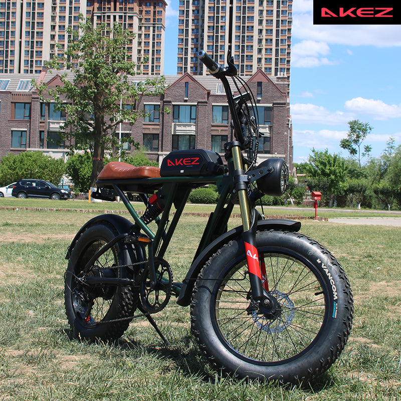 AKEZ S2 48V 750W Fat Tire E-Bike | 20" Tires, 45 KM/H Top Speed