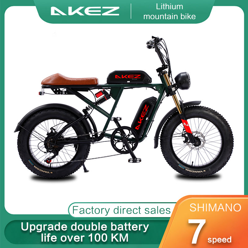 AKEZ S2 48V 750W Fat Tire E-Bike | 20" Tires, 45 KM/H Top Speed