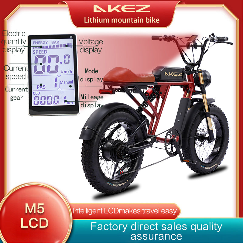 AKEZ S2 48V 750W Fat Tire E-Bike | 20" Tires, 45 KM/H Top Speed