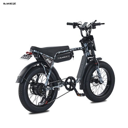 AKEZ ZX 48V 750W Fat Tire E-Bike | 20" Tires, 45 KM/H Top Speed