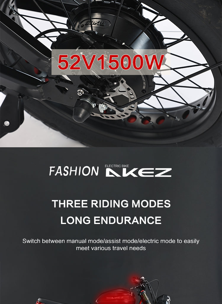 AKEZ KingKong 48V/52V 1500W Fat Tire E-Bike | 20" Tires, 55KM/H ,FREE US Shipping