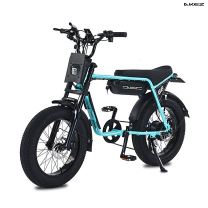 AKEZ ZX 48V 750W Fat Tire E-Bike | 20" Tires, 45 KM/H Top Speed