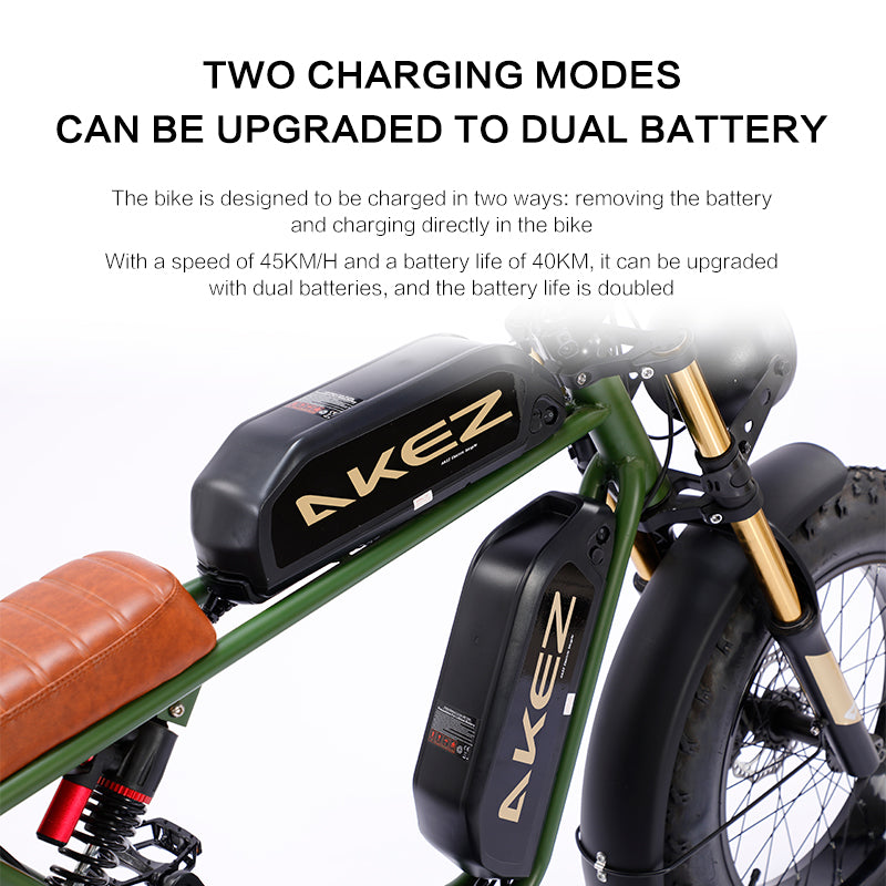 AKEZ S1 48V 750W Fat Tire E-Bike | 20" Tires, 45 KM/H Top Speed