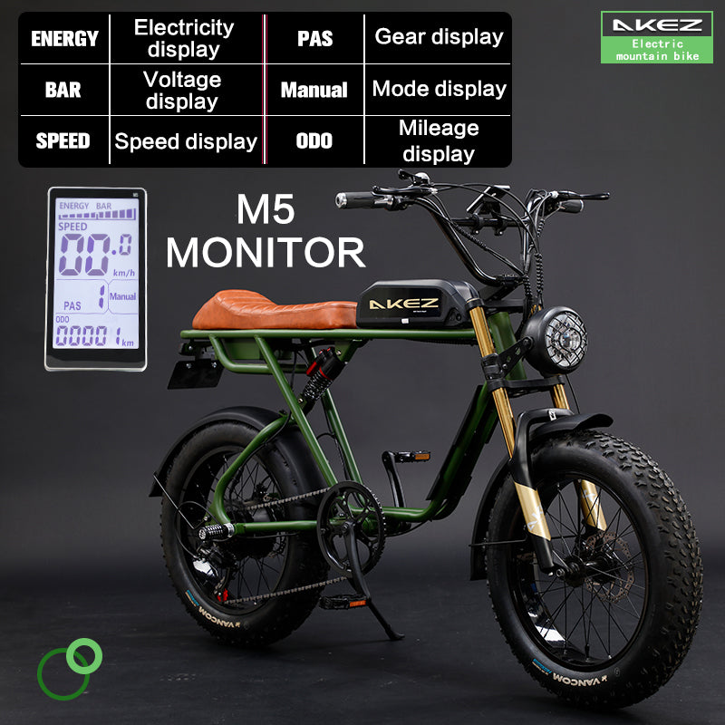 AKEZ S1 48V 750W Fat Tire E-Bike | 20" Tires, 45 KM/H Top Speed