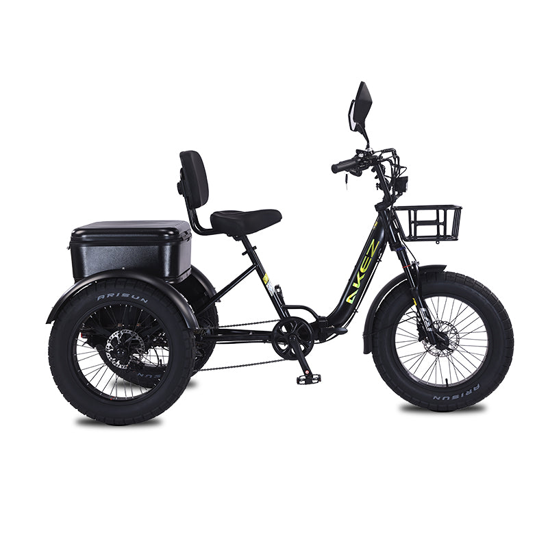AKEZ Tri-Bike 48V 1000W Cargo Folding Electric Bike | 42Ah, 32 MPH