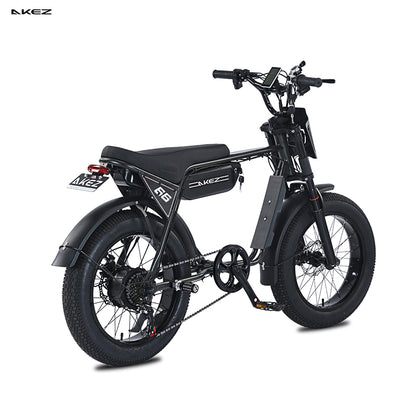 AKEZ ZX 48V 750W Fat Tire E-Bike | 20" Tires, 45 KM/H Top Speed