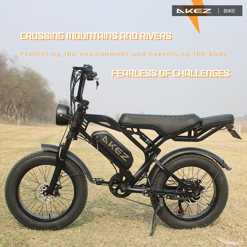 AKEZ M2-Factory Direct 48V 750W Fat Tire E-Bike | 20" Tires, 28 MPH Top Speed