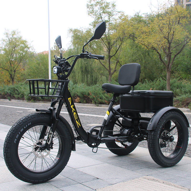 AKEZ Tri-Bike 48V 1000W Cargo Folding Electric Bike | 42Ah, 32 MPH