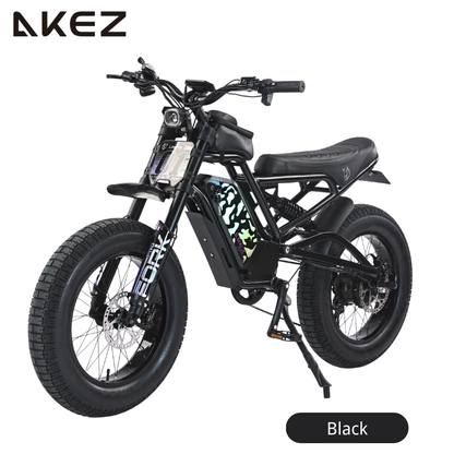 AKEZ Jaguar Pro 48V 1500W Electric Bike | 20" Fat Tires, 45 KM/H Top Speed