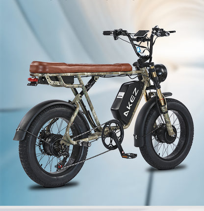 AKEZ S1 MAX 48V 750W*2 Dual Motor Fat Tire E-Bike | 20" Tires, 50 KM/H Top Speed