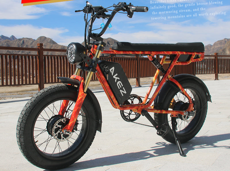 AKEZ S1 MAX 48V 750W*2 Dual Motor Fat Tire E-Bike | 20" Tires, 50 KM/H Top Speed