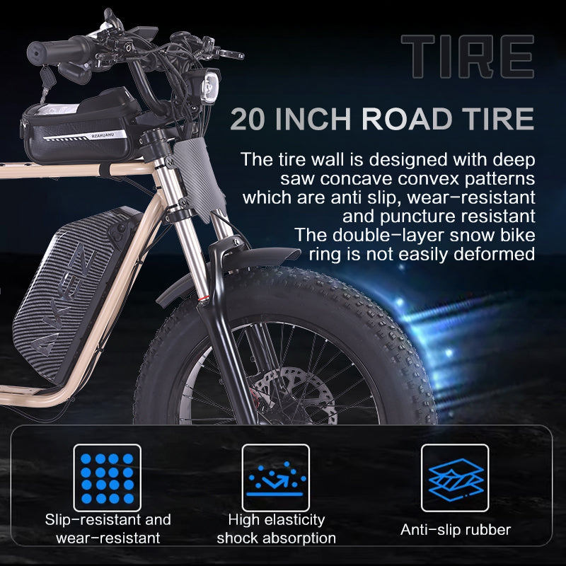 AKEZ X9-Factory Direct UL2849 1500W Electric Bike 48V 18.2Ah 28MPH Fat Tire E-Bike