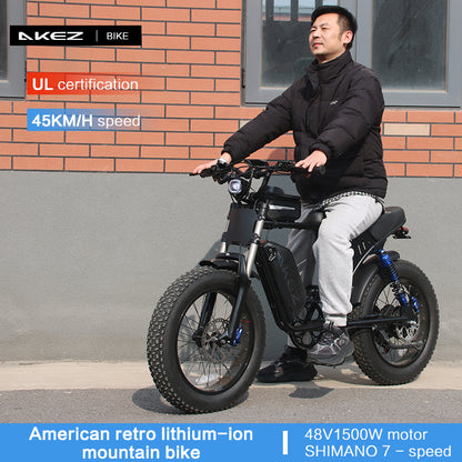 AKEZ X9-Factory Direct UL2849 1500W Electric Bike 48V 18.2Ah 28MPH Fat Tire E-Bike