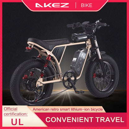 AKEZ X9-Factory Direct UL2849 1500W Electric Bike 48V 18.2Ah 28MPH Fat Tire E-Bike