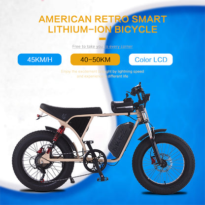 AKEZ X9-Factory Direct UL2849 1500W Electric Bike 48V 18.2Ah 28MPH Fat Tire E-Bike