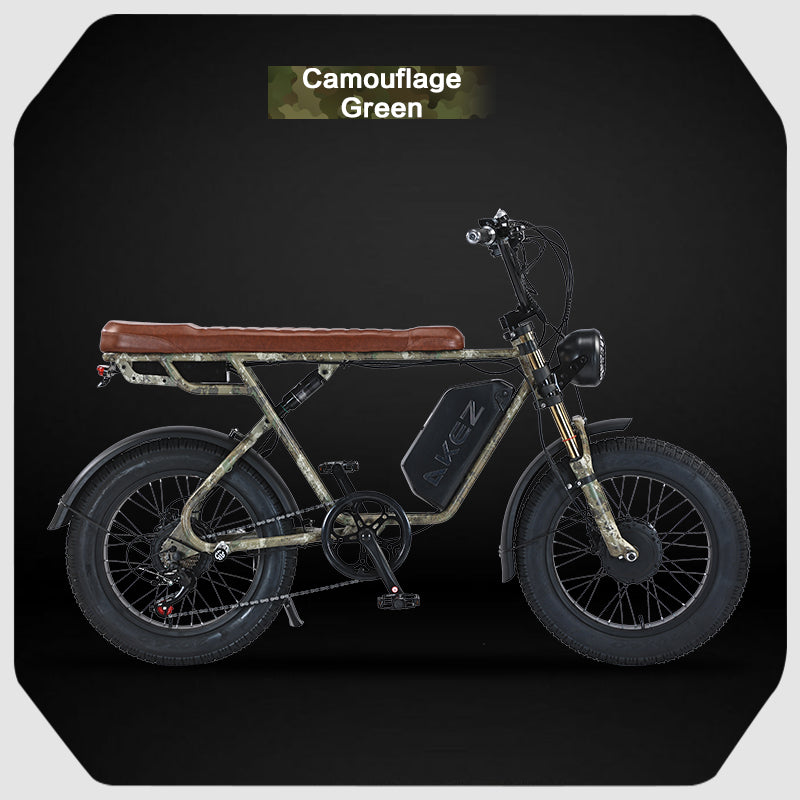 AKEZ S1 MAX 48V 750W*2 Dual Motor Fat Tire E-Bike | 20" Tires, 50 KM/H Top Speed